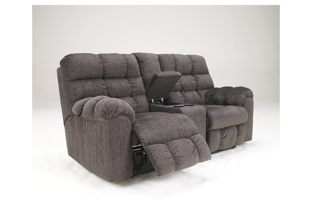 Acieona Slate Reclining Loveseat with Console - 5830094 - Vega Furniture