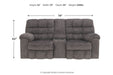 Acieona Slate Reclining Loveseat with Console - 5830094 - Vega Furniture