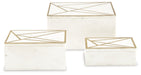 Ackley White/Brass Finish Box, Set of 3 - A2000492 - Vega Furniture
