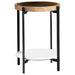 Adhvik Natural/Black Round Accent Table with Marble Shelf - 931218 - Vega Furniture