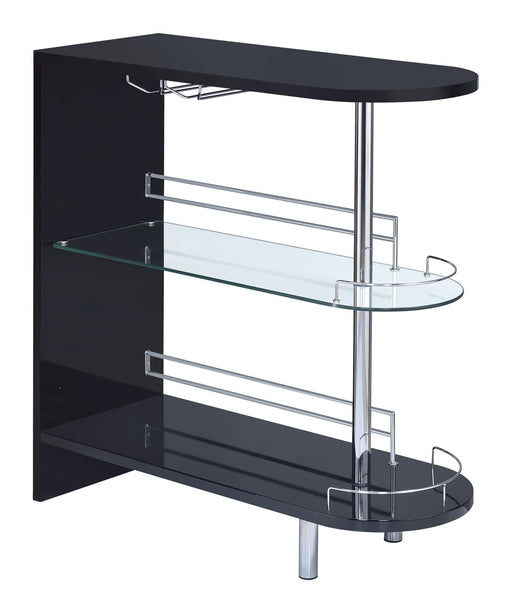 Adolfo Glossy Black/Clear 3-Tier Bar Table - 101063 - Vega Furniture