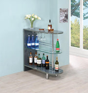 Adolfo Glossy Gray/Clear 3-Tier Bar Table - 101073 - Vega Furniture
