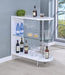 Adolfo Glossy White/Clear 3-Tier Bar Table - 101064 - Vega Furniture