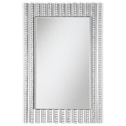 Aideen Silver Rectangular Wall Mirror with Vertical Stripes of Faux Crystals - 961614 - Vega Furniture