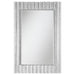 Aideen Silver Rectangular Wall Mirror with Vertical Stripes of Faux Crystals - 961614 - Vega Furniture