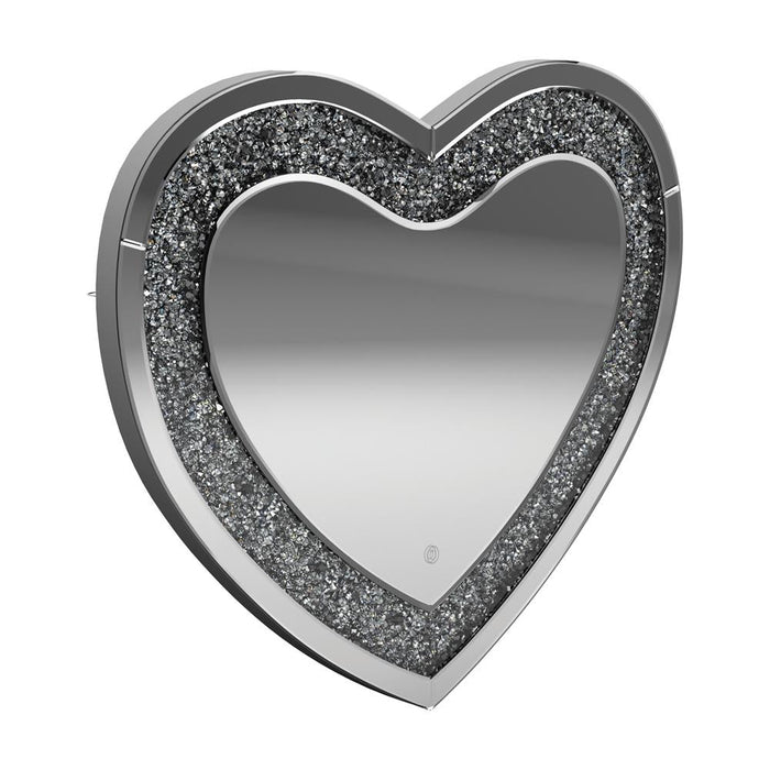 Aiko Silver Heart Shape Wall Mirror - 961535 - Vega Furniture