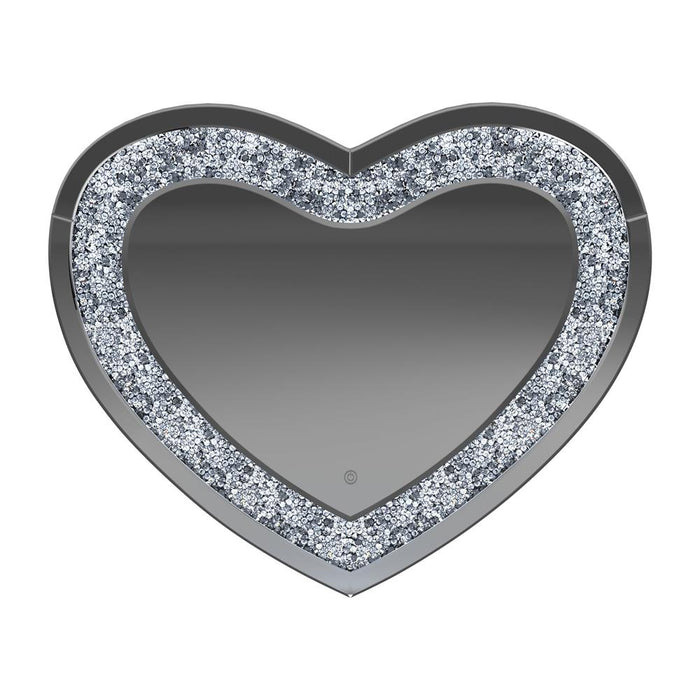 Aiko Silver Heart Shape Wall Mirror - 961535 - Vega Furniture