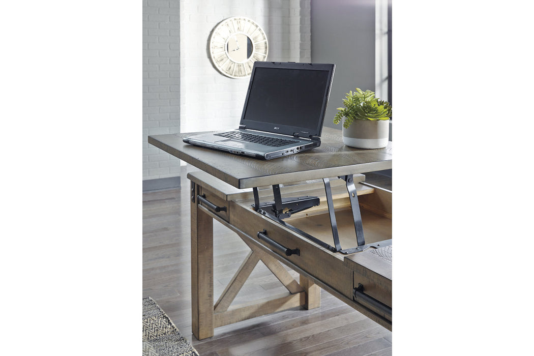 Aldwin Gray Home Office Lift Top Desk - H837-54 - Vega Furniture