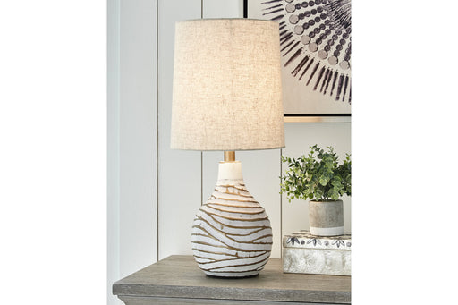 Aleela White/Gold Finish Table Lamp - L204194 - Vega Furniture