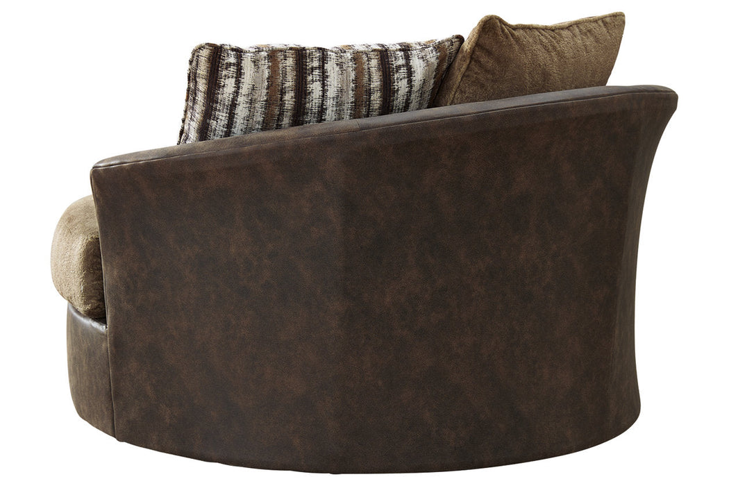 Alesbury Chocolate Oversized Swivel Accent Chair - 1870421 - Vega Furniture