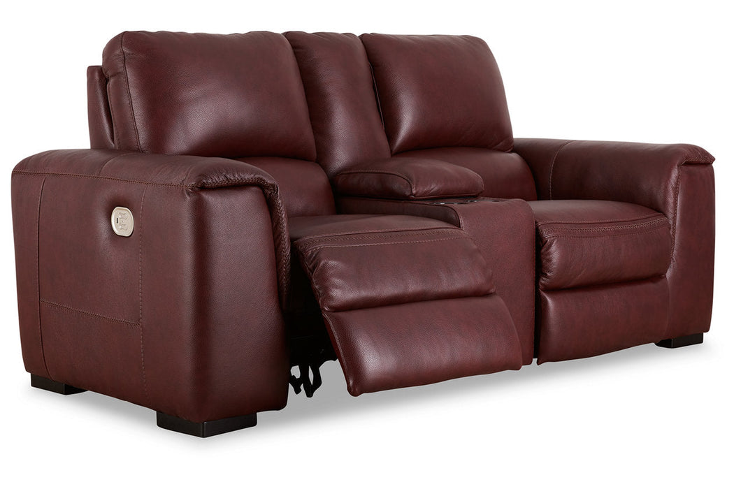 Alessandro Garnet Power Reclining Loveseat with Console - U2550118 - Vega Furniture