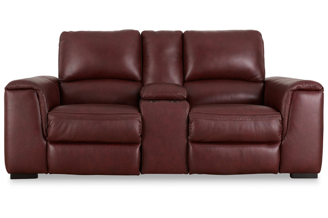 Alessandro Garnet Power Reclining Loveseat with Console - U2550118 - Vega Furniture