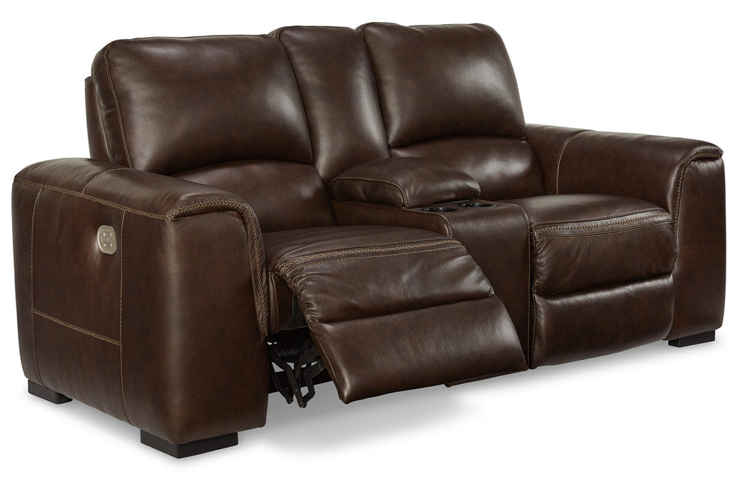 Alessandro Walnut Power Reclining Loveseat with Console - U2550218 - Vega Furniture