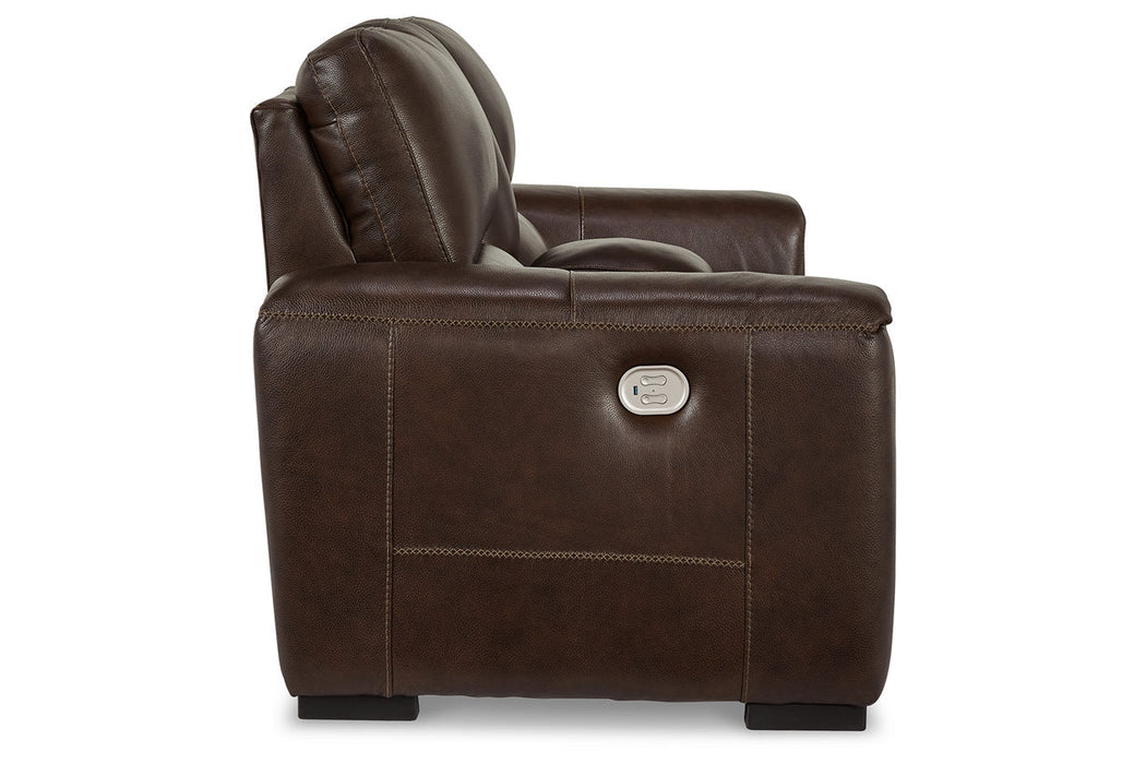 Alessandro Walnut Power Reclining Loveseat with Console - U2550218 - Vega Furniture