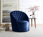 Alessio Blue Velvet Accent Chair - 501Navy - Vega Furniture