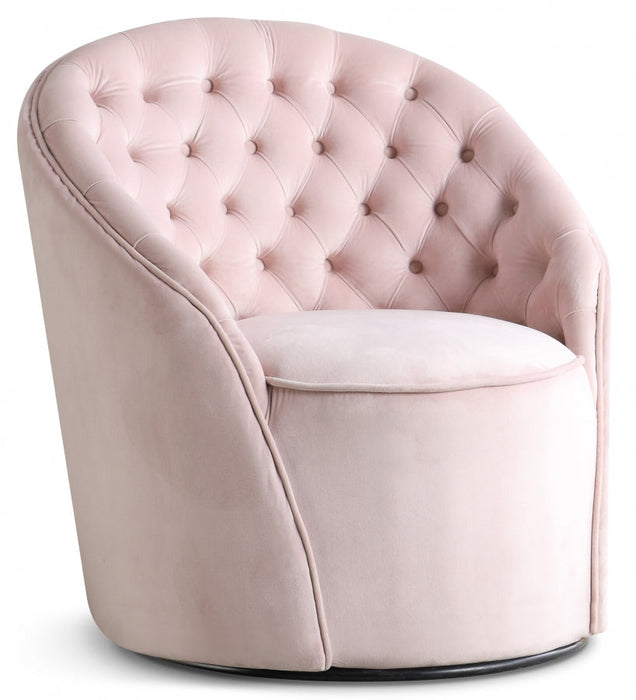 Alessio Pink Velvet Accent Chair - 501Pink - Vega Furniture