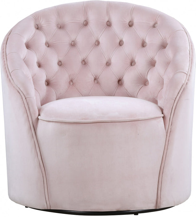 Alessio Pink Velvet Accent Chair - 501Pink - Vega Furniture