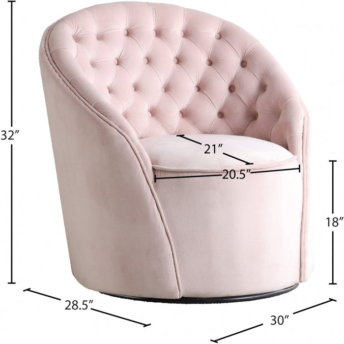 Alessio Pink Velvet Accent Chair - 501Pink - Vega Furniture