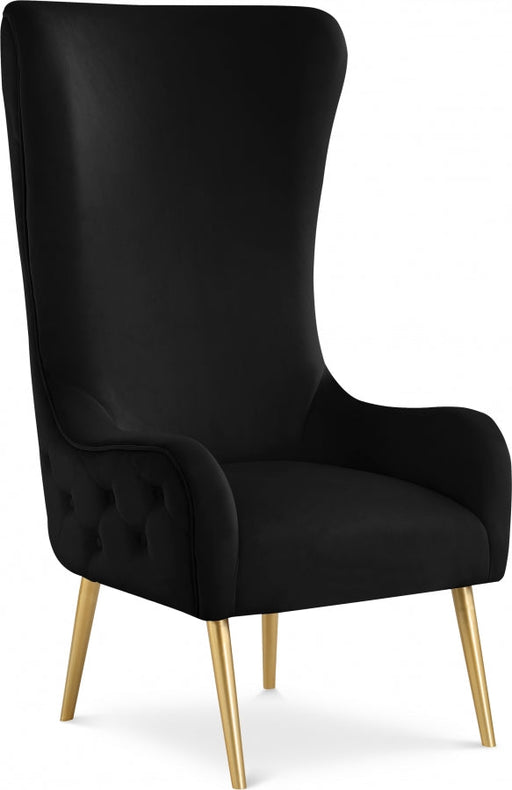 Alexander Black Velvet Accent Chair - 536Black - Vega Furniture