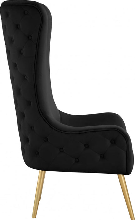 Alexander Black Velvet Accent Chair - 536Black - Vega Furniture