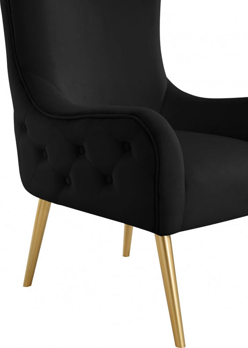 Alexander Black Velvet Accent Chair - 536Black - Vega Furniture