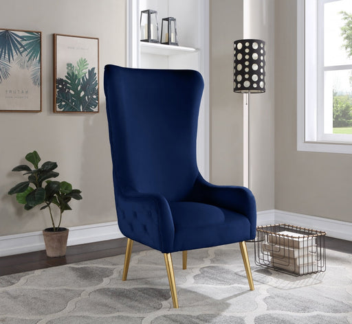 Alexander Blue Velvet Accent Chair - 536Navy - Vega Furniture