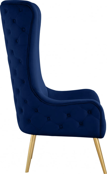 Alexander Blue Velvet Accent Chair - 536Navy - Vega Furniture