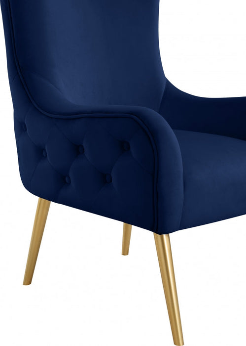 Alexander Blue Velvet Accent Chair - 536Navy - Vega Furniture