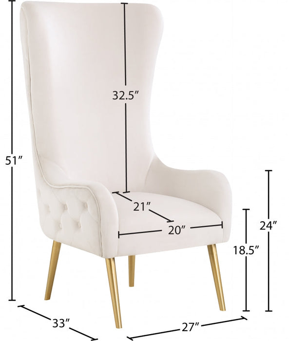 Alexander Cream Velvet Accent Chair - 536Cream - Vega Furniture