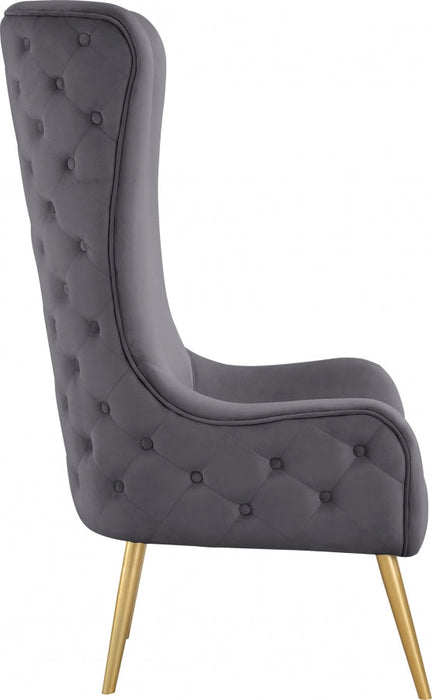 Alexander Grey Velvet Accent Chair - 536Grey - Vega Furniture