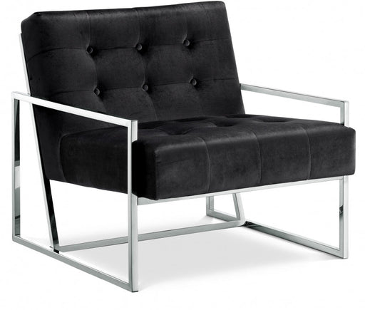 Alexis Black Velvet Accent Chair - 522Black - Vega Furniture