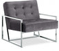 Alexis Grey Velvet Accent Chair - 522Grey - Vega Furniture