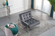 Alexis Grey Velvet Accent Chair - 522Grey - Vega Furniture