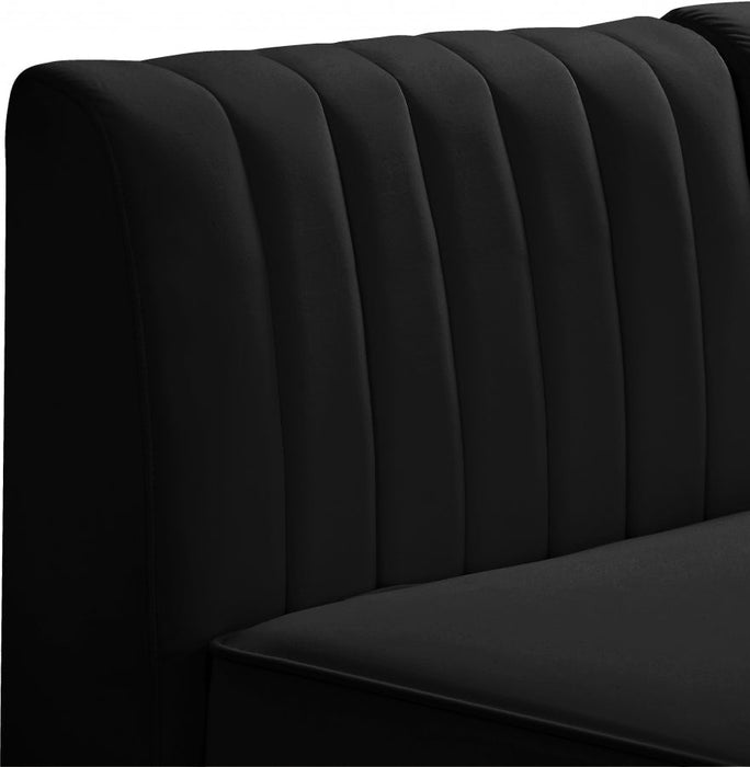 Alina Black Velvet Modular Armless Chair - 604Black-Armless - Vega Furniture