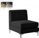 Alina Black Velvet Modular Armless Chair - 604Black-Armless - Vega Furniture