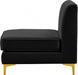 Alina Black Velvet Modular Armless Chair - 604Black-Armless - Vega Furniture