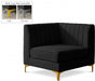 Alina Black Velvet Modular Corner Chair - 604Black-Corner - Vega Furniture