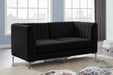 Alina Black Velvet Modular Loveseat - 604Black-S67 - Vega Furniture