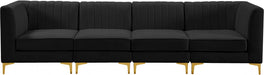 Alina Black Velvet Modular Sofa - 604Black-S119 - Vega Furniture