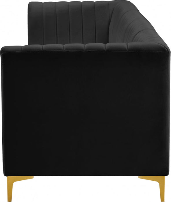 Alina Black Velvet Modular Sofa - 604Black-S119 - Vega Furniture