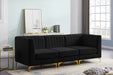 Alina Black Velvet Modular Sofa - 604Black-S93 - Vega Furniture