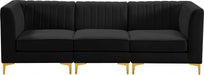 Alina Black Velvet Modular Sofa - 604Black-S93 - Vega Furniture