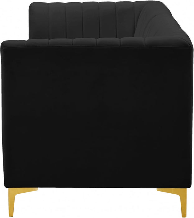 Alina Black Velvet Modular Sofa - 604Black-S93 - Vega Furniture