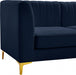 Alina Blue Velvet Modular Armless Chair - 604Navy-Armless - Vega Furniture