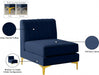 Alina Blue Velvet Modular Armless Chair - 604Navy-Armless - Vega Furniture