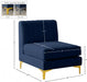 Alina Blue Velvet Modular Armless Chair - 604Navy-Armless - Vega Furniture