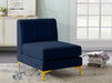 Alina Blue Velvet Modular Armless Chair - 604Navy-Armless - Vega Furniture