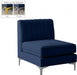 Alina Blue Velvet Modular Armless Chair - 604Navy-Armless - Vega Furniture