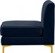 Alina Blue Velvet Modular Armless Chair - 604Navy-Armless - Vega Furniture