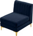 Alina Blue Velvet Modular Armless Chair - 604Navy-Armless - Vega Furniture